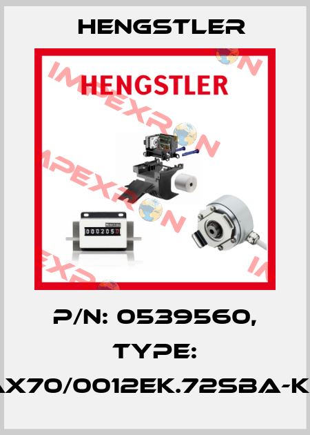 p/n: 0539560, Type: AX70/0012EK.72SBA-K0 Hengstler