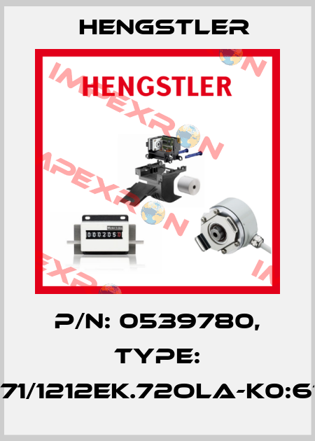 p/n: 0539780, Type: AX71/1212EK.72OLA-K0:6193 Hengstler
