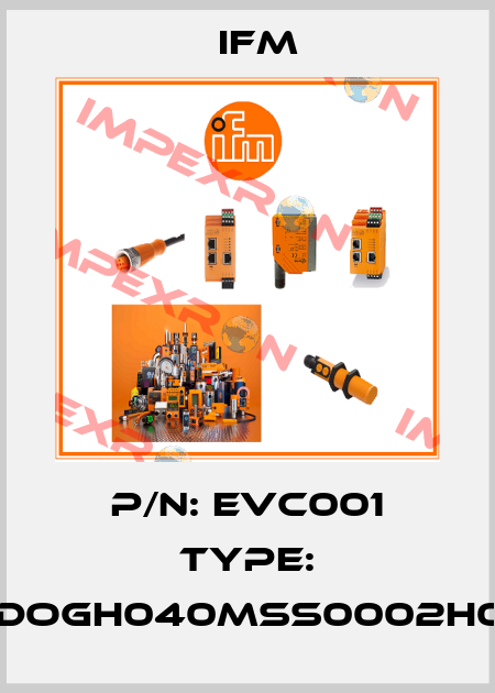 P/N: EVC001 Type: ADOGH040MSS0002H04 Ifm