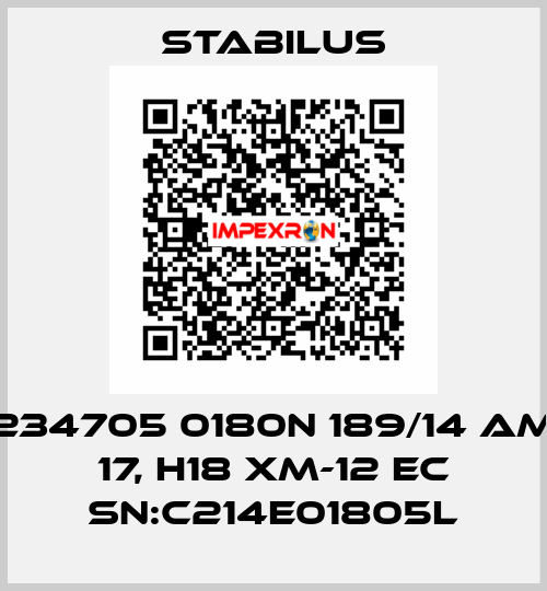 234705 0180N 189/14 AM 17, H18 XM-12 EC SN:C214E01805L Stabilus