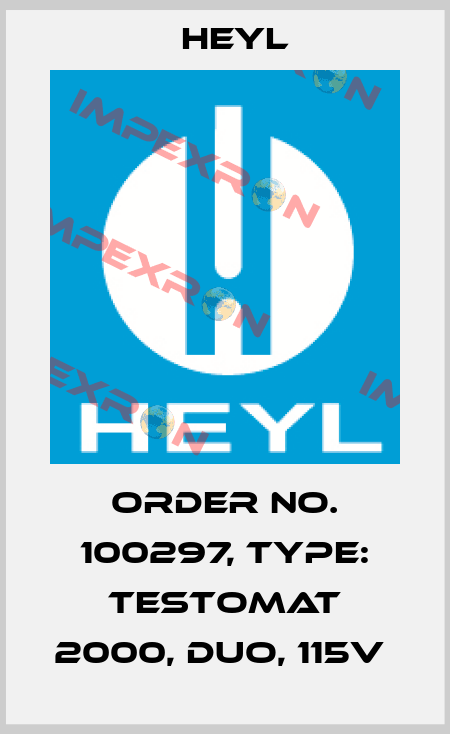 Order No. 100297, Type: Testomat 2000, DUO, 115V  Heyl