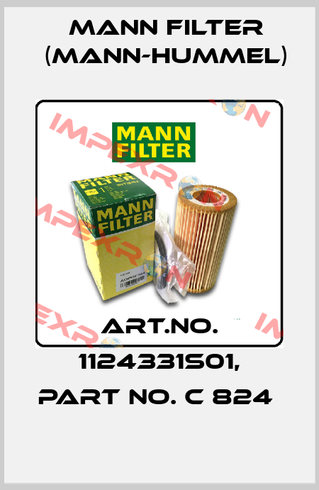 Art.No. 1124331S01, Part No. C 824  Mann Filter (Mann-Hummel)