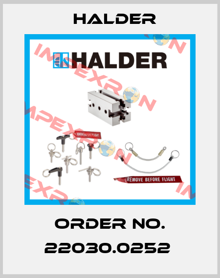 Order No. 22030.0252  Halder