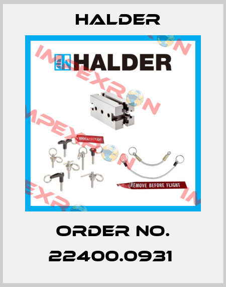 Order No. 22400.0931  Halder