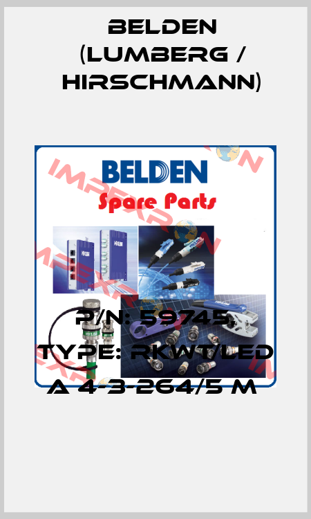 P/N: 59745, Type: RKWT/LED A 4-3-264/5 M  Belden (Lumberg / Hirschmann)