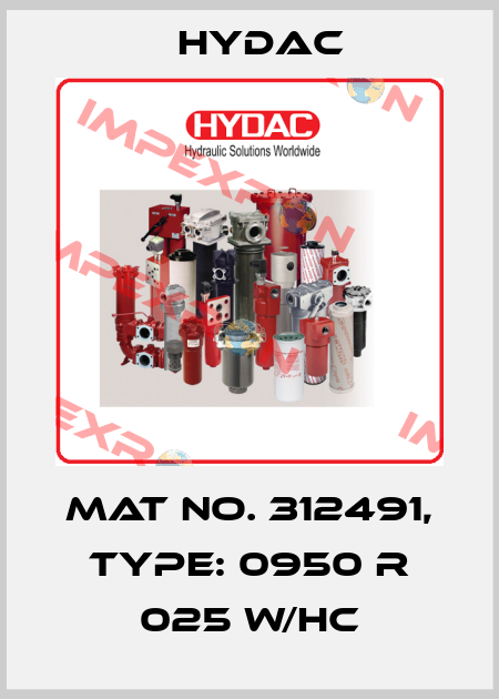 Mat No. 312491, Type: 0950 R 025 W/HC Hydac