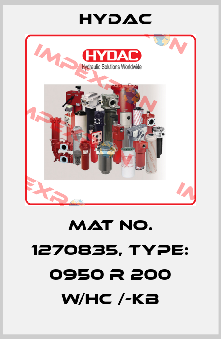 Mat No. 1270835, Type: 0950 R 200 W/HC /-KB Hydac