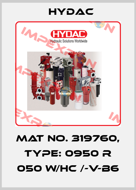 Mat No. 319760, Type: 0950 R 050 W/HC /-V-B6 Hydac