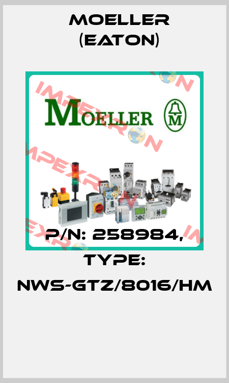 P/N: 258984, Type: NWS-GTZ/8016/HM  Moeller (Eaton)