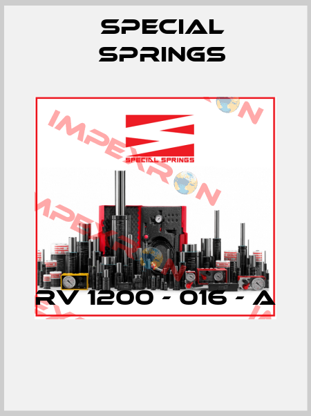 RV 1200 - 016 - A  Special Springs