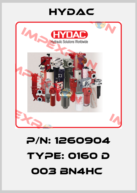 P/N: 1260904 Type: 0160 D 003 BN4HC  Hydac