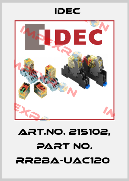 Art.No. 215102, Part No. RR2BA-UAC120  Idec