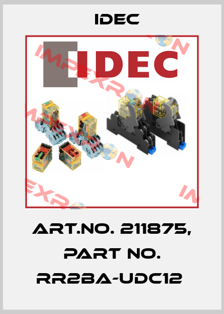 Art.No. 211875, Part No. RR2BA-UDC12  Idec