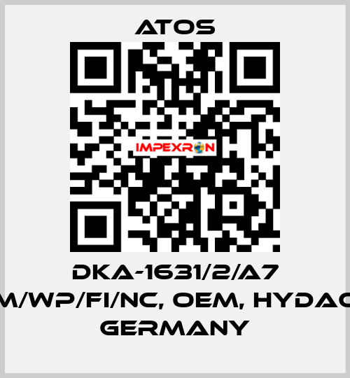DKA-1631/2/A7 M/WP/FI/NC, OEM, Hydac Germany Atos