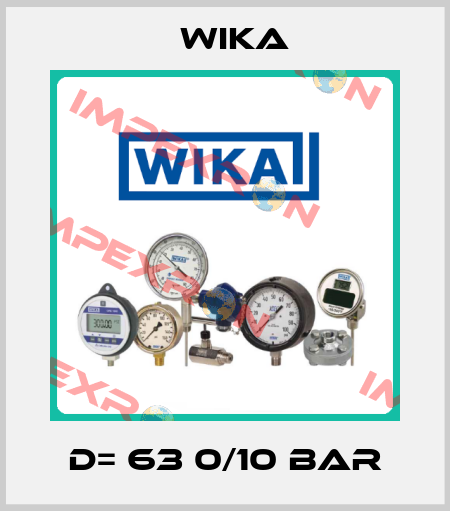 D= 63 0/10 bar Wika