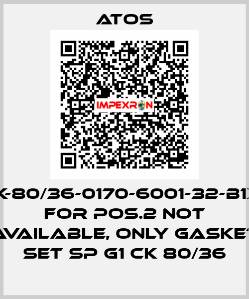 CK-80/36-0170-6001-32-B1X1 for Pos.2 not available, only gasket set SP G1 CK 80/36 Atos