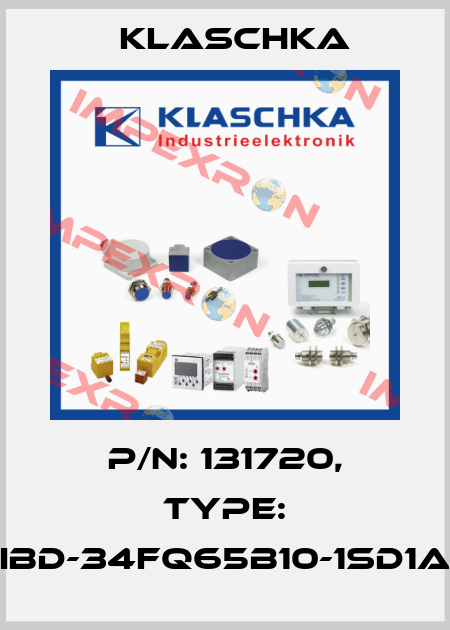 P/N: 131720, Type: IBD-34fq65b10-1Sd1A Klaschka