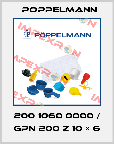 200 1060 0000 / GPN 200 Z 10 × 6 Poppelmann