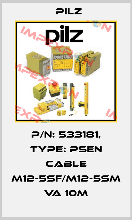 p/n: 533181, Type: PSEN cable M12-5sf/M12-5sm VA 10m Pilz