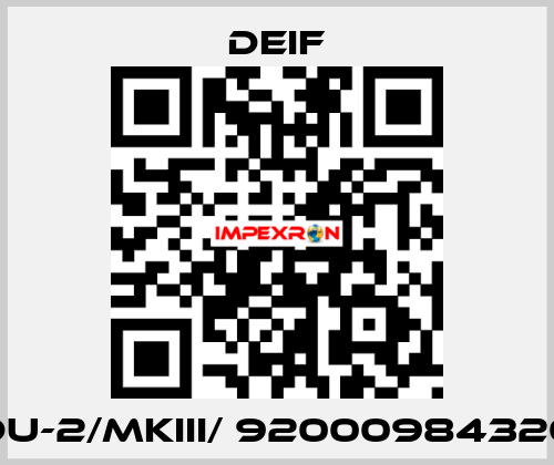 DU-2/MKIII/ 92000984320 Deif