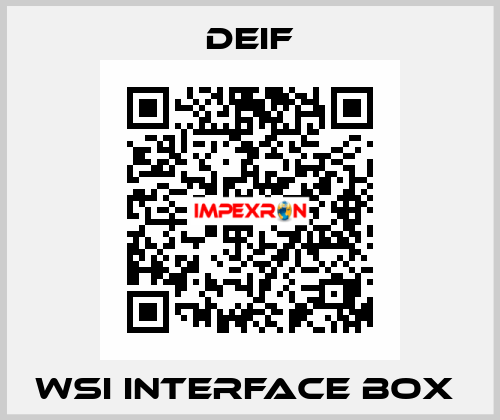 WSI INTERFACE BOX  Deif