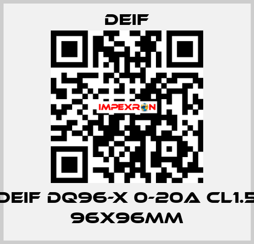 DEIF DQ96-X 0-20A CL1.5 96X96MM Deif