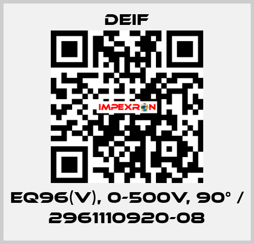 EQ96(V), 0-500V, 90° / 2961110920-08 Deif