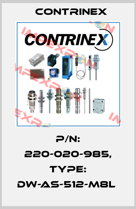 P/N: 220-020-985, Type: DW-AS-512-M8L  Contrinex