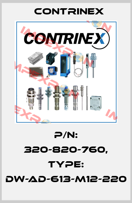 p/n: 320-820-760, Type: DW-AD-613-M12-220 Contrinex