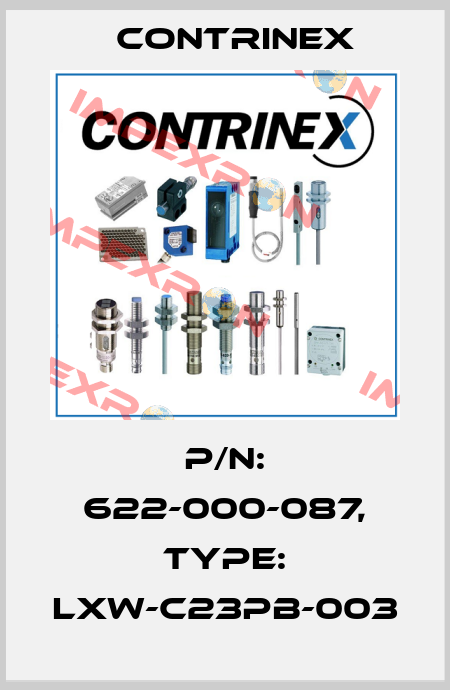 p/n: 622-000-087, Type: LXW-C23PB-003 Contrinex
