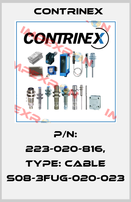 p/n: 223-020-816, Type: CABLE S08-3FUG-020-023 Contrinex