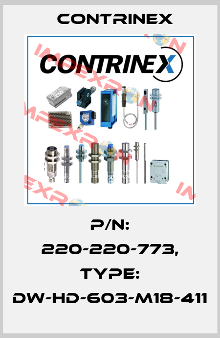 p/n: 220-220-773, Type: DW-HD-603-M18-411 Contrinex
