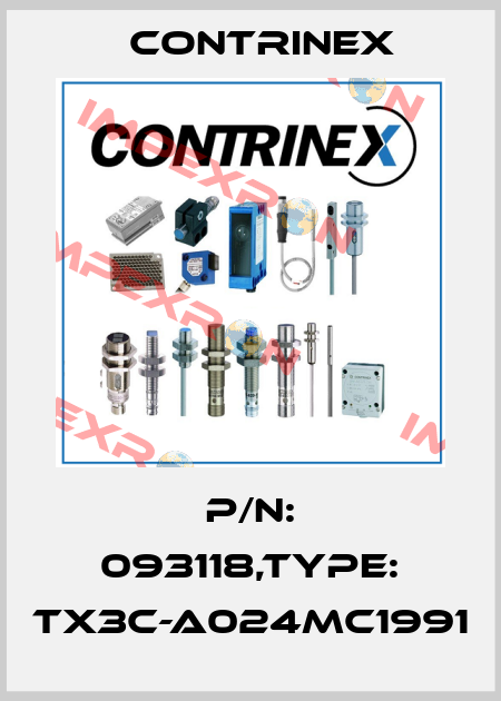 P/N: 093118,Type: TX3C-A024MC1991 Contrinex