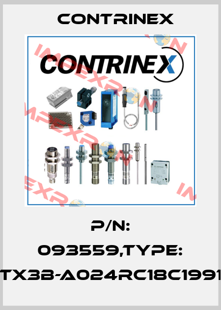 P/N: 093559,Type: TX3B-A024RC18C1991 Contrinex