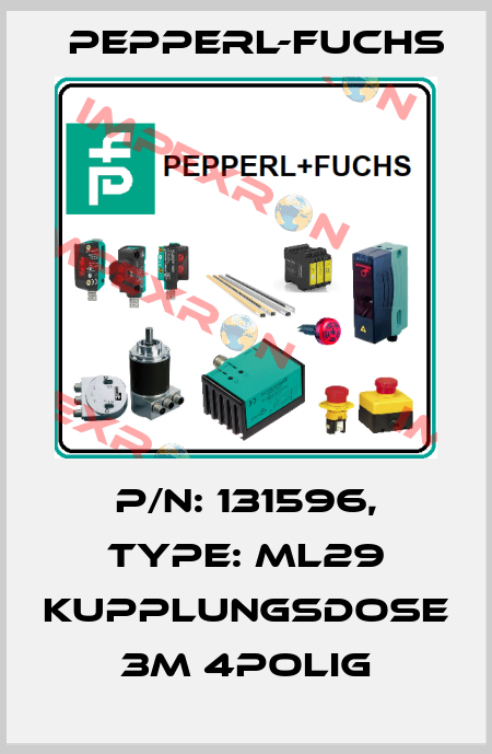 p/n: 131596, Type: ML29 Kupplungsdose 3m 4polig Pepperl-Fuchs