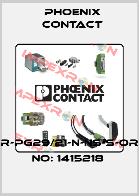 A-INR-PG29/21-N-NS-S-ORDER NO: 1415218  Phoenix Contact