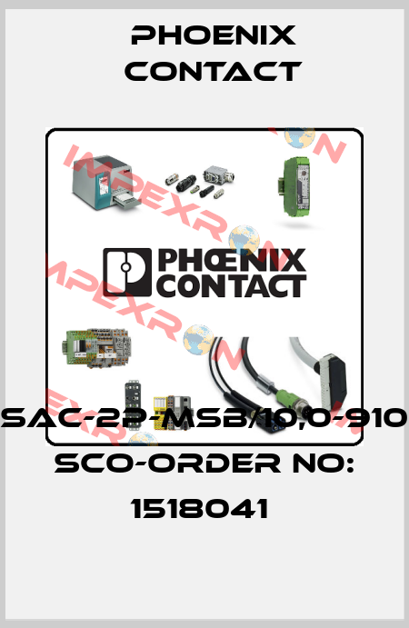 SAC-2P-MSB/10,0-910 SCO-ORDER NO: 1518041  Phoenix Contact