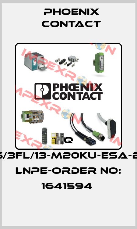 Q 1,5/3FL/13-M20KU-ESA-BK LNPE-ORDER NO: 1641594  Phoenix Contact