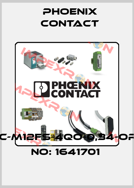 SACC-M12FS-4QO-0,34-ORDER NO: 1641701  Phoenix Contact