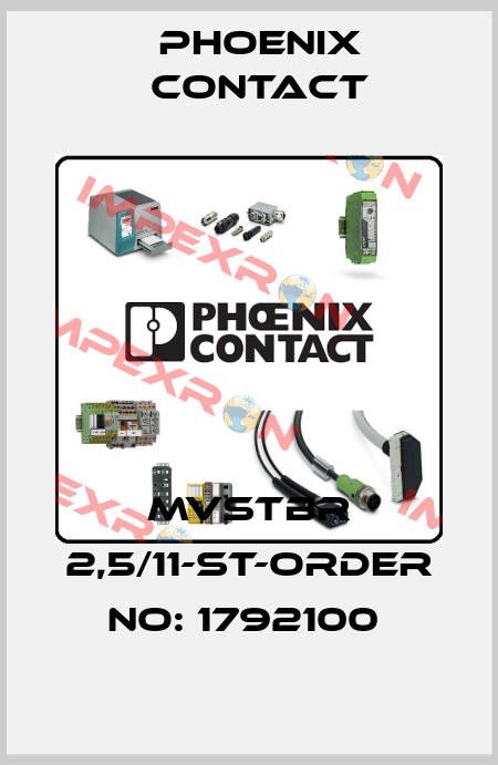 MVSTBR 2,5/11-ST-ORDER NO: 1792100  Phoenix Contact