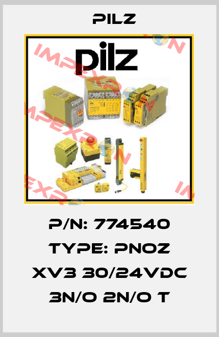 P/N: 774540 Type: PNOZ XV3 30/24VDC 3n/o 2n/o t Pilz