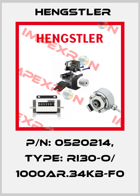 p/n: 0520214, Type: RI30-O/ 1000AR.34KB-F0 Hengstler