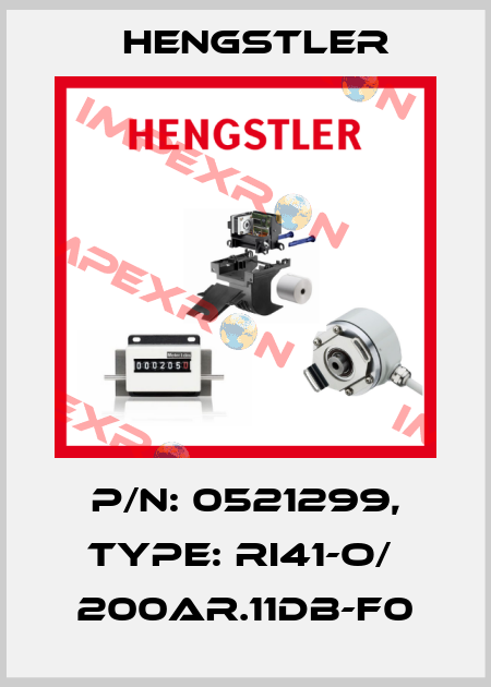 p/n: 0521299, Type: RI41-O/  200AR.11DB-F0 Hengstler