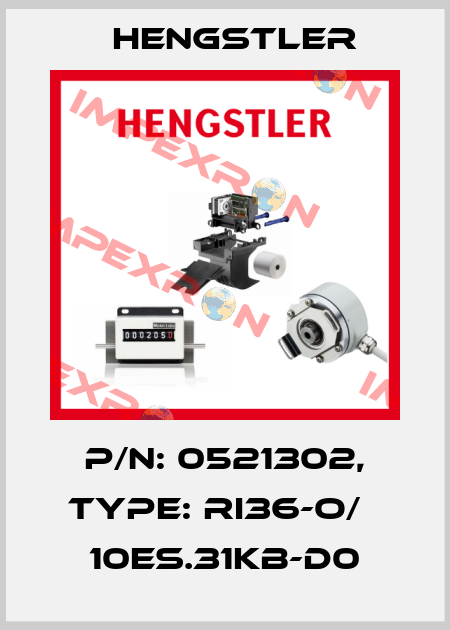 p/n: 0521302, Type: RI36-O/   10ES.31KB-D0 Hengstler