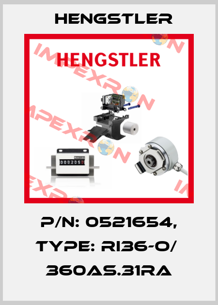p/n: 0521654, Type: RI36-O/  360AS.31RA Hengstler