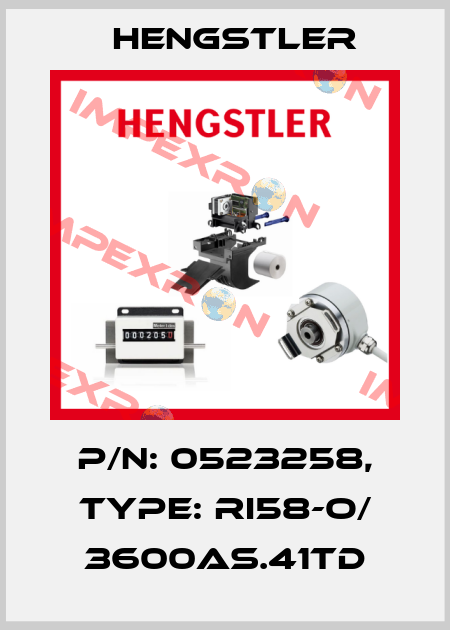 p/n: 0523258, Type: RI58-O/ 3600AS.41TD Hengstler
