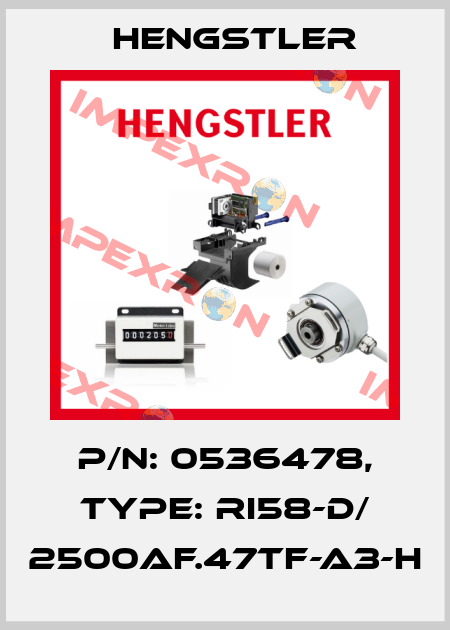 p/n: 0536478, Type: RI58-D/ 2500AF.47TF-A3-H Hengstler