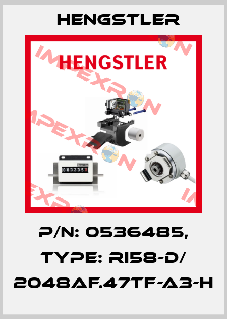 p/n: 0536485, Type: RI58-D/ 2048AF.47TF-A3-H Hengstler