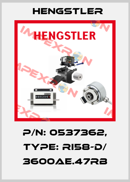 p/n: 0537362, Type: RI58-D/ 3600AE.47RB Hengstler