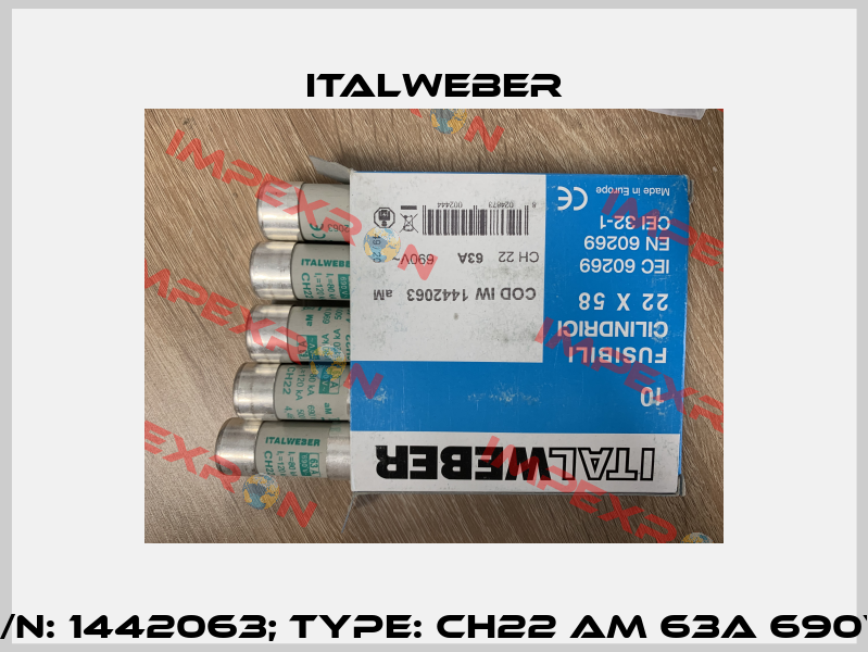 p/n: 1442063; Type: CH22 aM 63A 690V Italweber